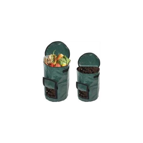 Composteur,Lot de 2 Sacs de Compost de Jardin,bac à Compost Organique écologique avec Couvercle,2 tailles-57L-125L (1/5)