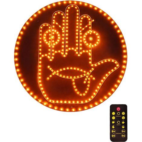 Fingerlicht und Mimikanzeige fürs Auto, 2-in-1-Gestenlicht mit Fernbedienung, coole und witzige Autolichter, praktisches Fensterzubehör (1/5)