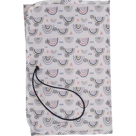 Table à langer bébé imperméable motif arc-en-ciel, matelas portable multifonction en nylon blanc, coussin à langer nomade (1/5)