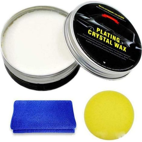 Cire de polissage pour voiture anti-rayures - Agent de lustrage éliminant les rayures profondes et taches - Kit avec chiffon et éponge (1/5)