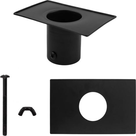 Adaptateur Gouttière - Pour Chaîne De Pluie - En Acier Revêtu Poudre Noire - Diamètre 12,7 cm - Fixation Par Vis - 1 Pièce
