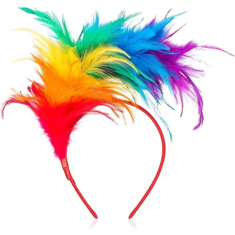 Kopfschmuck – Farbenfroher Frühlingskopfschmuck – Charmanter Kopfschmuck – Cosplay-Kopfschmuck – Karnevals-Kopfschmuck – Regenbogen-Kopfschmuck – Federkopfschmuck – Leuchtende Farben (1/5)