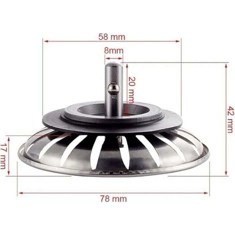 Filtro universale per lavello (diametro: 78 mm), scarico per lavello con 18 fessure, griglia anti-intasamento per lavello, cestello per scarico rapido del lavello (1/3)