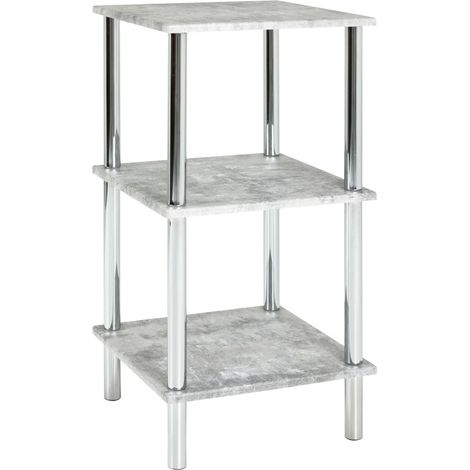 étagère Optique béton, chromé, MDF, métal - Dim.: L 39 cm x H 77 cm x P 39 cm, Style: Modern (1/4)