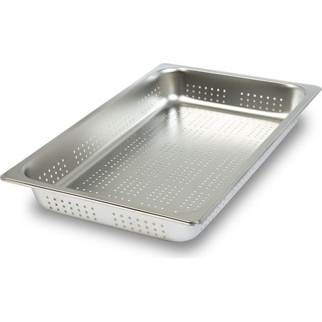 VERTES Contenitore GN 1/1 Gastro Norm Gastronorm (acciaio inox, profondità 65 mm, forato, resistente ai graffi, intervallo di temperatura da -40° a +300°C, per uso a bagnomaria e multiuso)