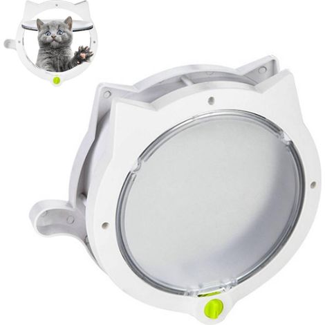 1 Porte pour chat, 4 modes de verrouillage, matière ABS, forme chaton, pour portes intérieures et extérieures (1/5)