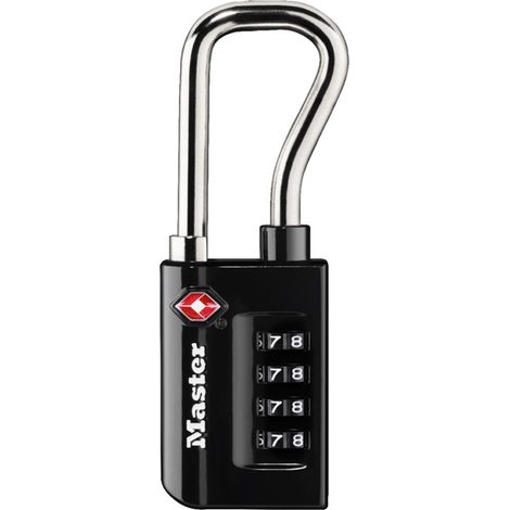 Master Lock 4696EURDBLK Cadenas à Combinaison TSA, Noir, 10,6 x 3,5 x 1,4 cm