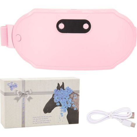 Ceinture de massage chauffante sans fil portable - 6 niveaux de chaleur et vibrations pour soulager les douleurs utérines, rechargeable par USB (1/5)