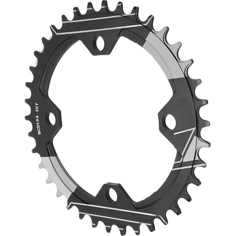Plateau Lebycle 104 mm BCD pour VTT, étroit et large, 38 dents, en alliage d'aluminium, noir (1/5)