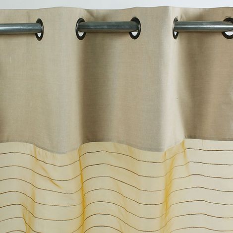 SHAMLYNE - Voilage effet soie avec du coton et jute safran 110x250 (1/4)
