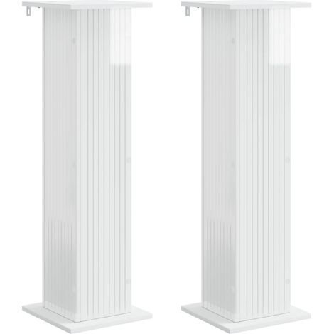 Maison Exclusive - Supporto per piante 2 pcs Bianco Lucido 30,5 x 30 x 100,5 cm