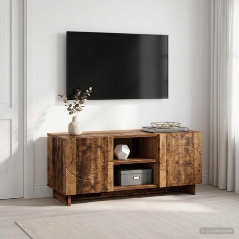 vidaXL Meuble TV 90 x 34,5 x 40 cm Bois ancien Bois d'ingénierie (1/5)