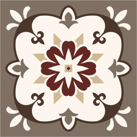 6 stickers carreaux - marron 15 x 15 cm (1/2)