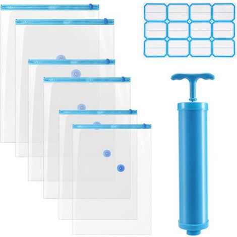 6 Pack Vacuum Storage Bags, Compression for Comforters and Blankets-Transparent- (1/5)
