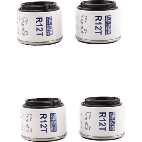 Juego de 4 piezas compatible con R12 R12S R12T Racor 140R 120At S3240 NPT ZG1 / 4-19 SFC-8801-10 Filtro separador de agua y combustible