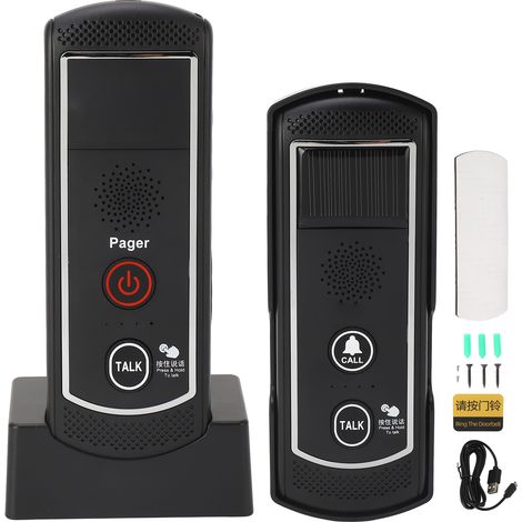 Türklingel mit Batteriebetrieb, Gebäudefernbedienung, Reichweite 2000 m, 16 Kanäle, Schlittenglocke, Türklingel, Gegensprechanlage