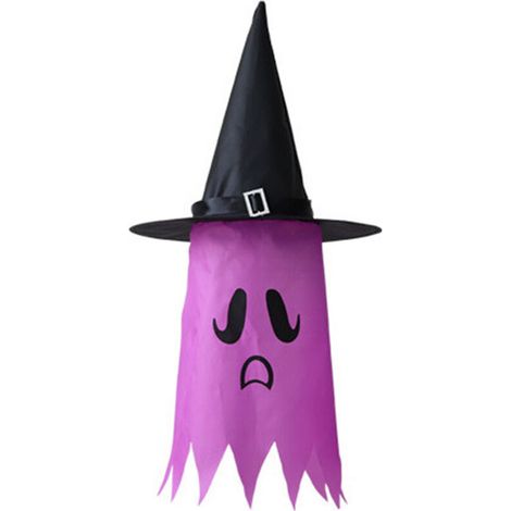 Halloween decoration hat colorful shining witch hat place layout props skirt wizard hat ghost pendant (1/3)