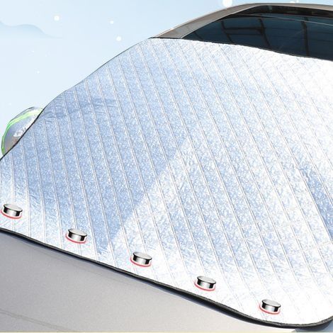 Magnétique Bâche Pare Brise Protection Couverture Repliable avec 2 Coques de Rétroviseurs, Protection hivernale Pliable pour Voiture, 5 Aimants (1/5)