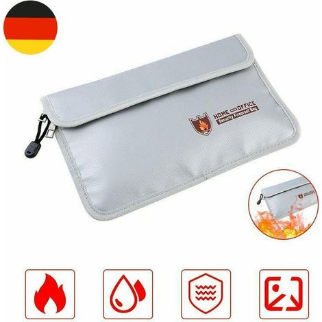 Sac Anti-Feu - Pour Documents Et Objets De Valeur - Résistant À L'Eau - Double Poche Avec Fermeture Éclair - 1 Pièce (1/5)