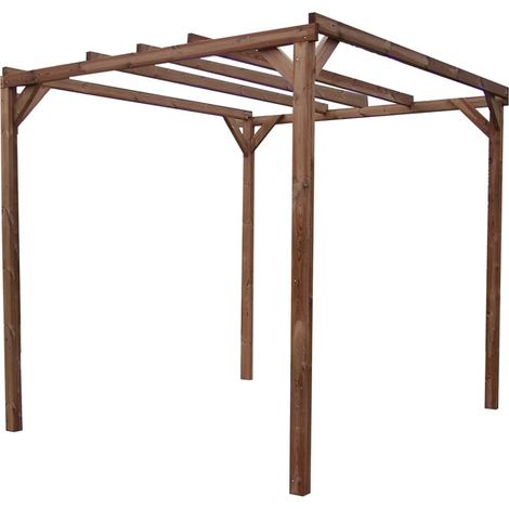 Habrita – Pergola en bois massif 8,88m2 – Dimensions l 300 x P 296 cm – Hauteur 224 cm – Fabriquée en France – Garantie 2 ans