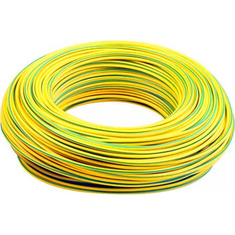 Arcanaute – Fil électrique rigide 2.5 mm² vert / jaune – Type HO7VU – Isolation PVC – Pour chantiers humides – Vendu au mètre