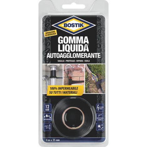 Uhu Bison GOMMA LIQUIDA BOSTIK NASTRO AUTOAGGLOMERANTE cm. 2,5x3 mt.