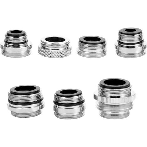 Adaptateur pour tuyau d'arrosage, compatible avec un ensemble de 7 pièces en laiton et cuivre pour robinet. (1/5)