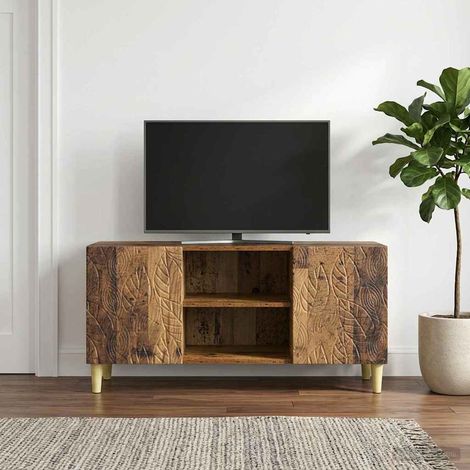 TV-Schränk 102 x 34,5 x 50 cm Altholz Holzwerkstoff (1/5)