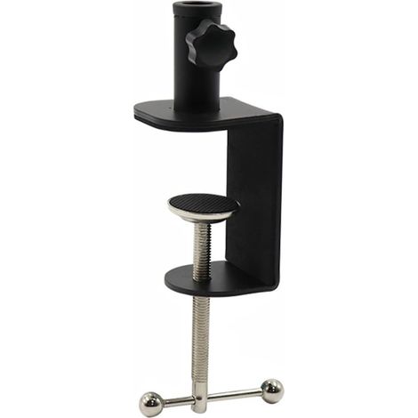 Pince de table en C - 1 unité - Fer robuste - Support réglable pour micro et lampe - Bureau et studio - Noir (58mm) (1/5)