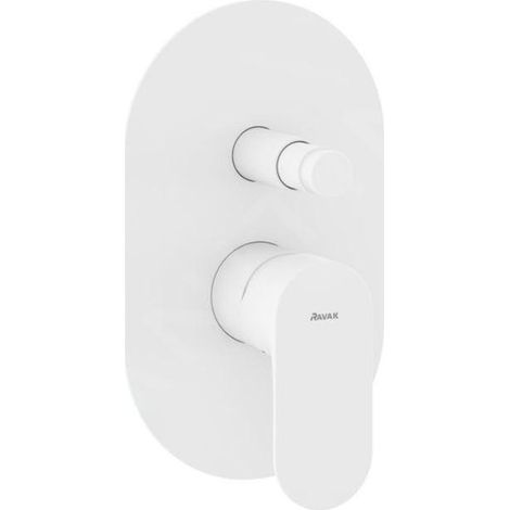 Ravak Eleganta - Mitigeur encastré 2 sorties, avec corps d’encastrement, blanc mat X070261 (1/4)