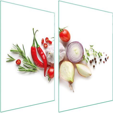 GLASSCHUTZPLATTE FÜR KÜCHE 2x35x52 GEMÜSE