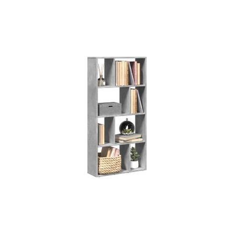Bibliothèque gris béton 60x20x120 bois d'ingénierie (1/5)