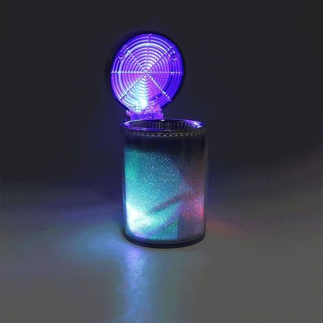 Cendrier de voiture avec éclairage LED pour grille d'aération, cendrier pour cigarettes et cigares, porte-gobelet à cendres. (1/5)