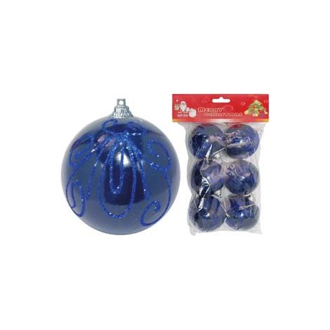 SFERE CON GLITTER COLORE BLU- - mm.80 in conf. da pz.6 - 1 blister I RE MAGI