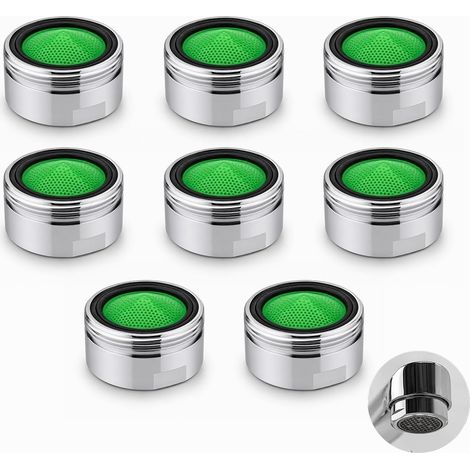 8 PCS Mousseur Robinet M24, Aérateur de Robinet avec Filtre ABS et Joint d'Étanchéité, Régulateur de Débit Anti Éclaboussures pour Cuisine Salle de Bain, Économie d'Eau et Réduction du Bruit (1/5)