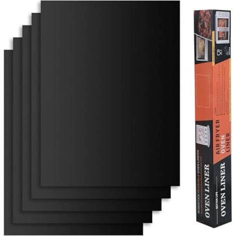 Lot de 5 tapis de barbecue antiadhésifs en téflon, réutilisables, sans PFOA, pour barbecues à gaz, barbecues à charbon, fours et barbecues (40 33 cm) (1/5)