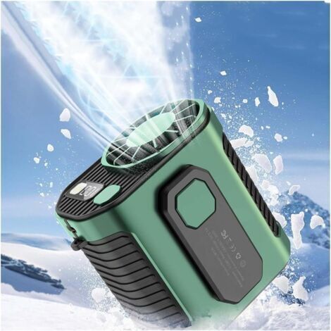 BUNTHAUS Ventilateur portable d'extérieur, Ventilateur à fixer à la taille — Ventilateur USB portable avec clip ceinture et longue autonomie — Idéal Vert