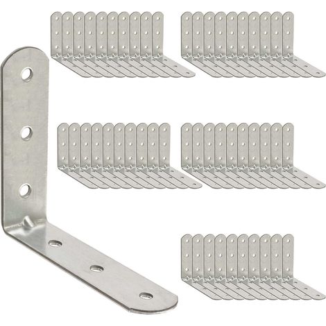 20 x Équerre de Fixation (50 x 50 x 20) Support d'angle Droit en forme de L, Équerre Angle 90 Degrés en Acier, Équerre étagère, Équerre de Coin (1/4)