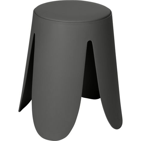 Sgabello per il bagno antracite opaco con seduta imbottita e piedini antiscivolo Flores (1/4)