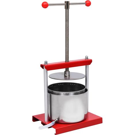 vidaXL Prensa de vino y fruta acero inoxidable 6 L (1/5)