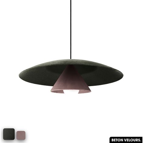 Lampe de suspension en béton velours - OLEMI VELVET CONCRETE OLIVE - LILAS (1/3)