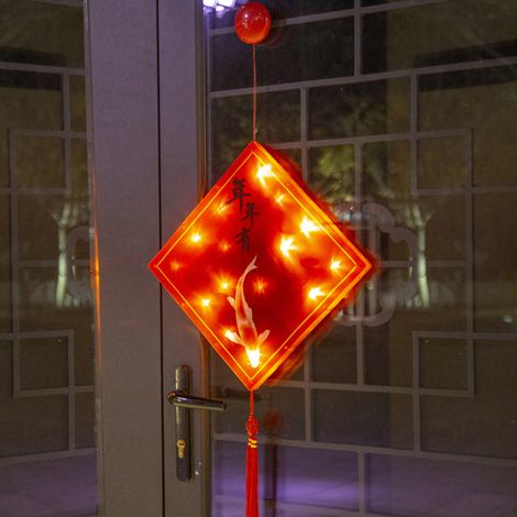 Lanterne Rouge LED Décoration Nouvel An Chinois Fête du Printemps Pendentif Porte-Bonheur pour Chambre Type 7