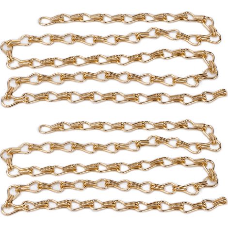 2Pcs Hanging Chain One Meter Rustproof Anticorrosion Convenient Assembly Light Fixture Chain for DIY Bird FeedersGold (1/5)