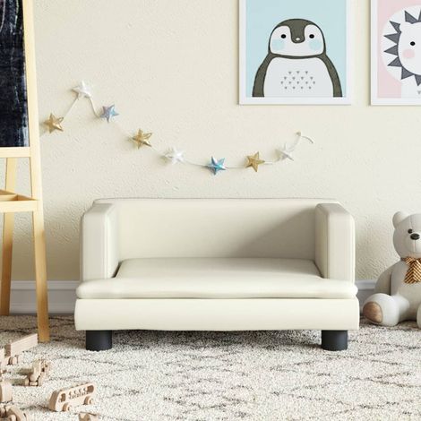 vidaXL Divano per Bambini Crema 60x40x30 cm in Similpelle (1/5)