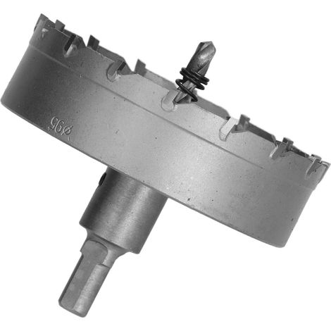 Scie cloche à dents en carbure, foret robuste TCT pour plaques métalliques en acier inoxydable, 95 mm (1/5)