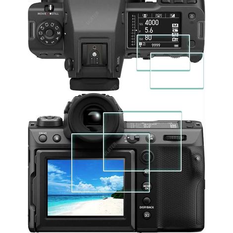 Protector de pantalla para Fujifilm GFX 100 II Fuji GFX100 II 【No compatible con GFX 100S II】 LCD + Película superior [Paquete de 2+2] Vidrio templado de 0,3 mm Dureza 9H Antirrayas Antihuellas Antibu