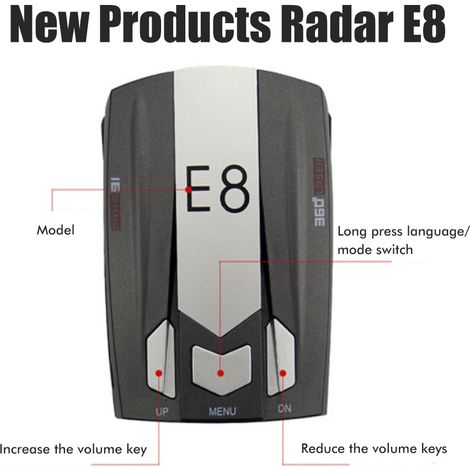 Détecteur de radars pour voiture, mesure de vitesse à annonce vocale, système d'alerte de vitesse, affichage LED, mode ville/autoroute, détection automatique à 360° (1/5)