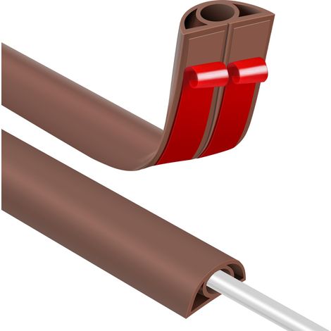 Passe Cable Sol Cache Fil Électrique Sol Auto-Adhésif 3M Petit Canal de câble Flexible pour Le Bureau, Le Concert, etc. Protection des Fil électrique et Prévention des Risques de Trébuchement (1/5)