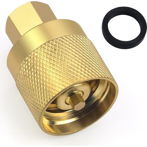 RE7141F Propangas-Gabelstapler-Anschlussadapterventil mit Dichtung – Messing-Innengewinde