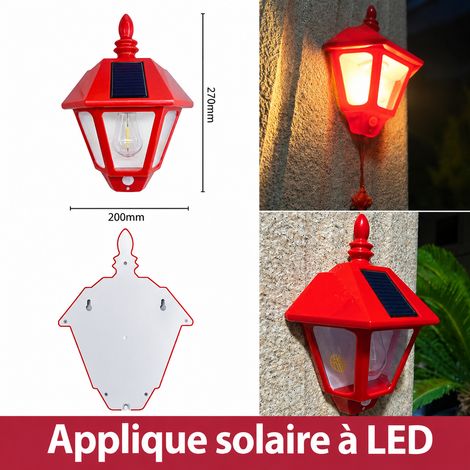 Applique murale solaire d'extérieur LED filament étanche motif Fu rouge rouge 400 g – Livraison gratuite